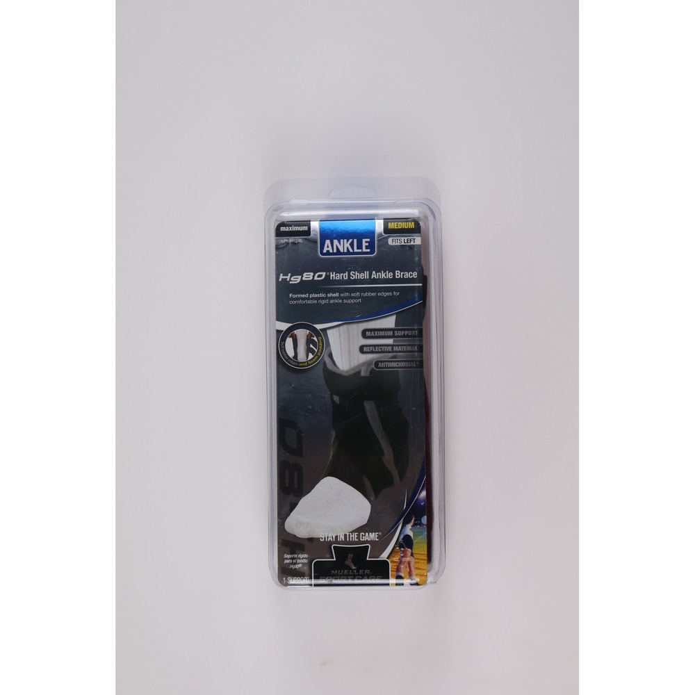 Mueller Unisex Ankle Brace Hg80 Hard Shell Black Medium NWT